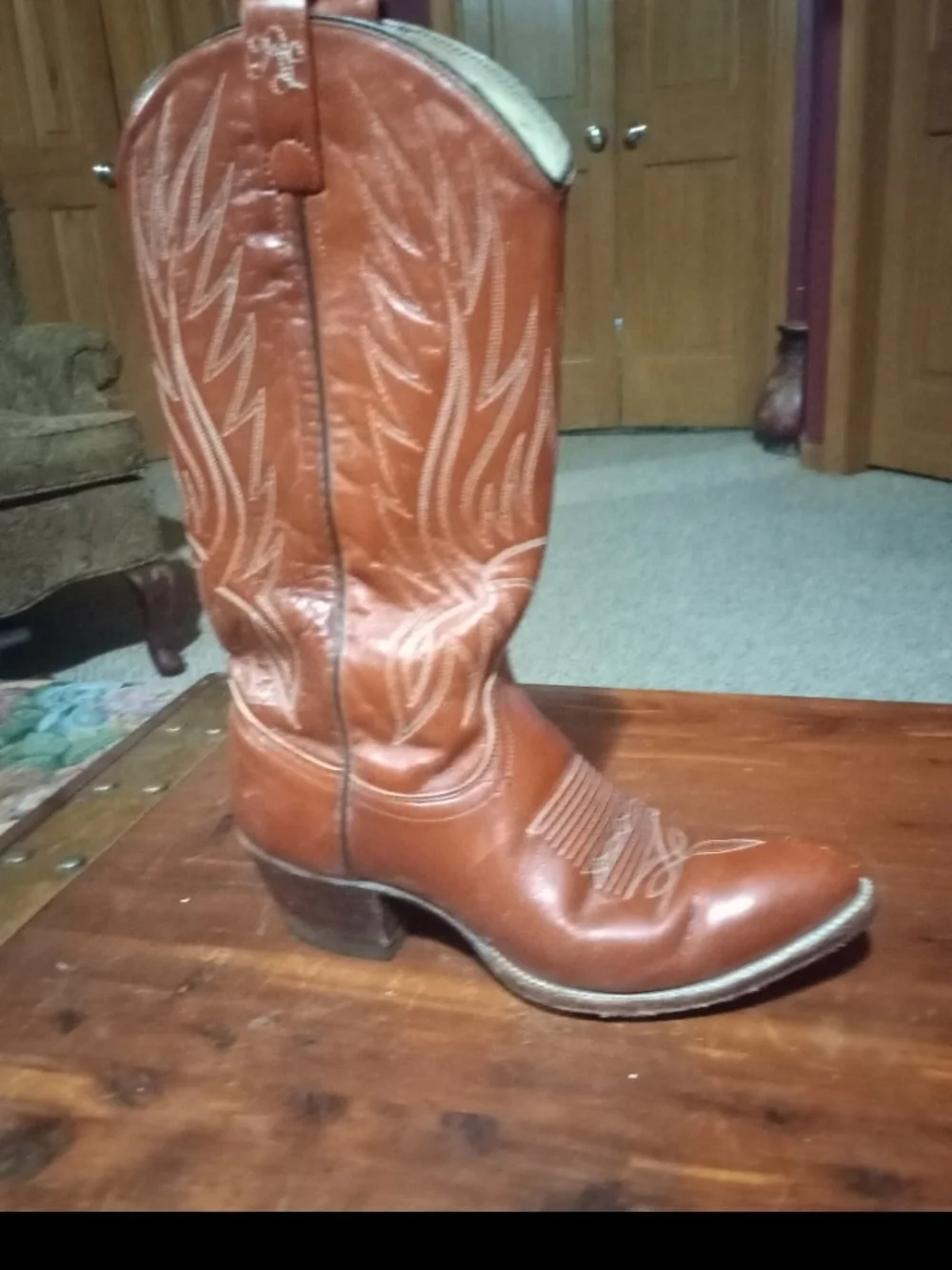 Vintage Ralph Lauren Brown Leather Western Cowboy Boots - Rare Find! Size 7